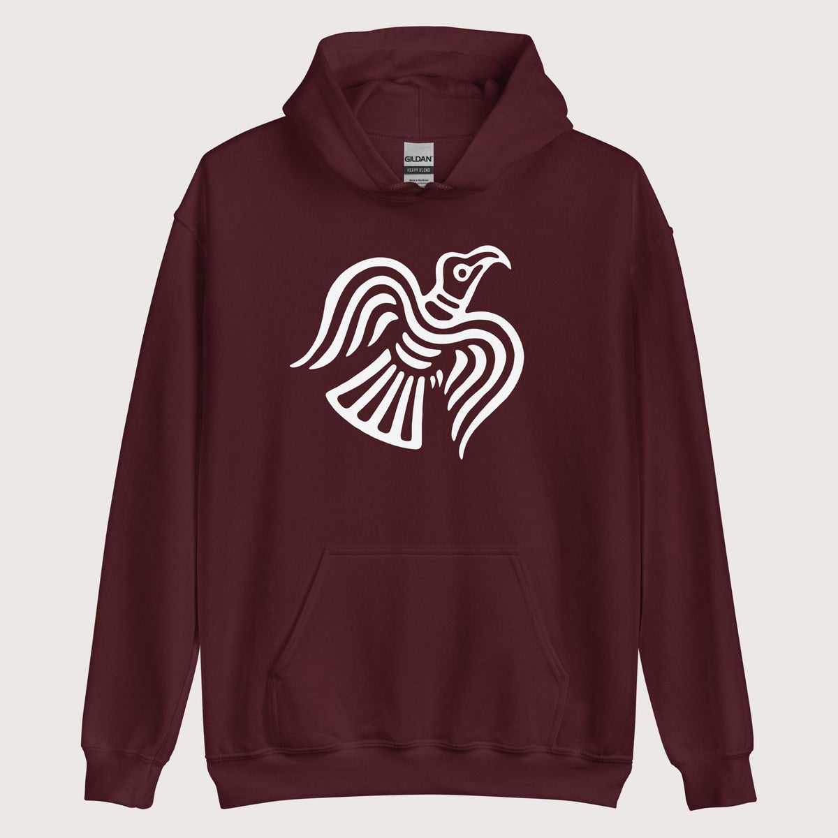 Maroon Viking Raven Symbol Hoodie - history buff gift by HistoHead