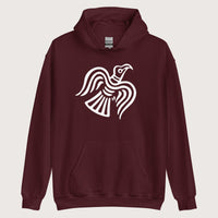 Maroon Viking Raven Symbol Hoodie - history buff gift by HistoHead