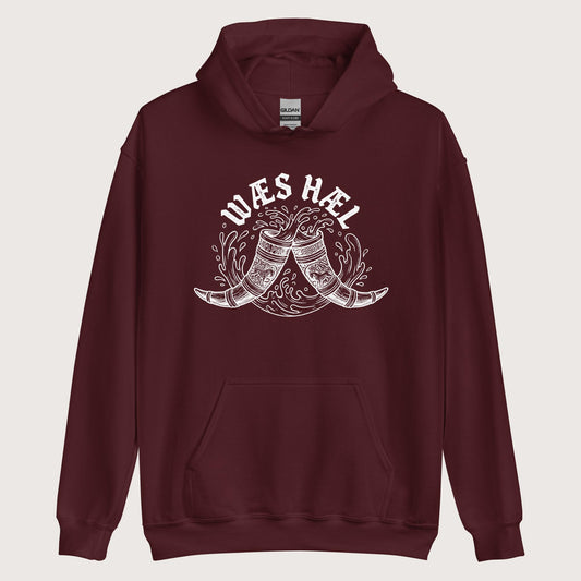 Maroon Wæs Hæl Hoodie - history buff gift by HistoHead