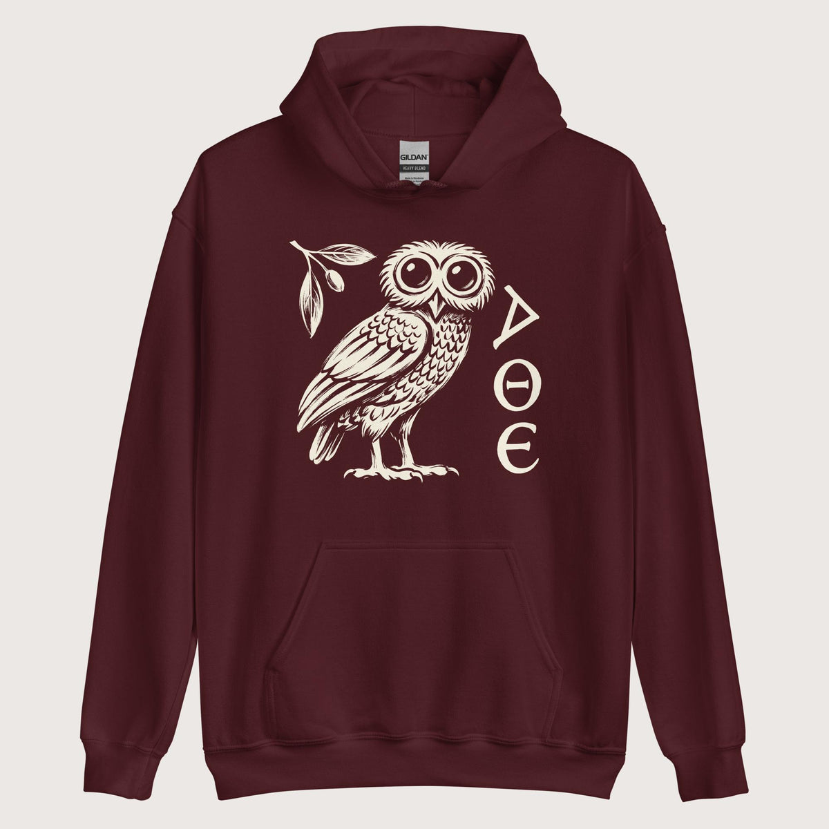 Maroon Owl of Athena Hoodie - history buff gift by HistoHead