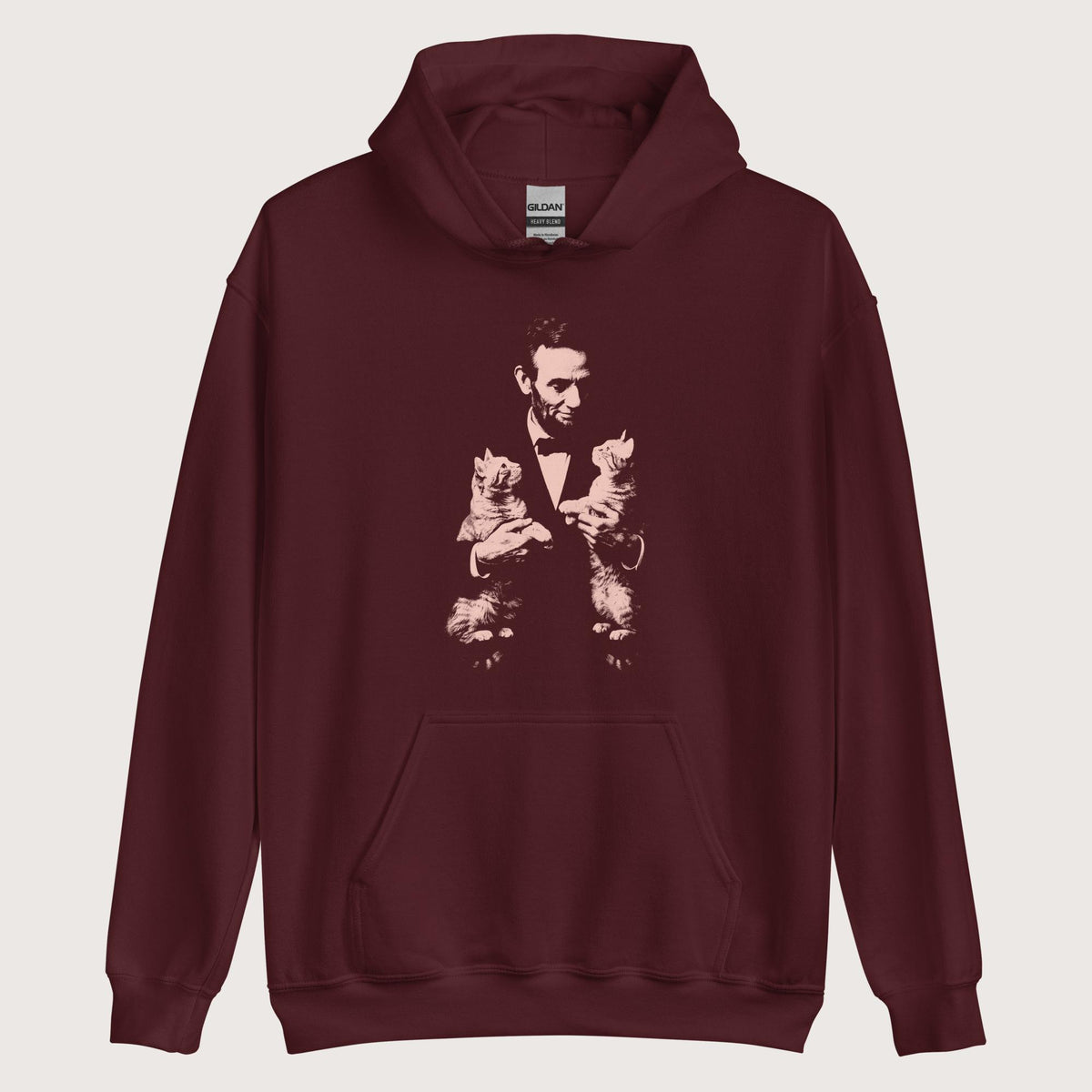 Maroon Lincoln Kittens Hoodie - history buff gift by HistoHead