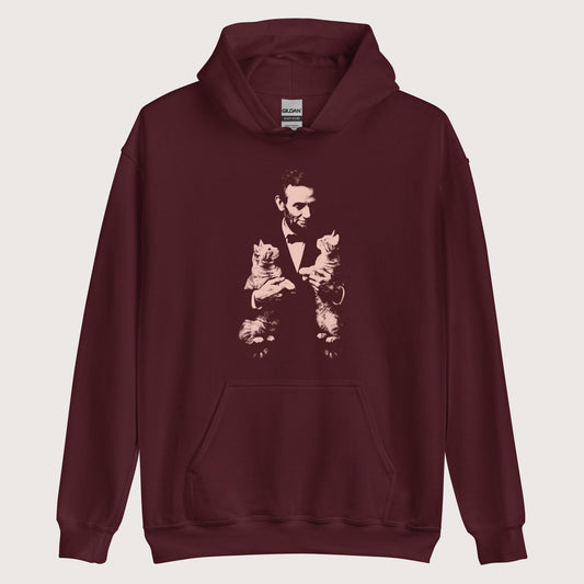 Maroon Lincoln Kittens Hoodie - history buff gift by HistoHead