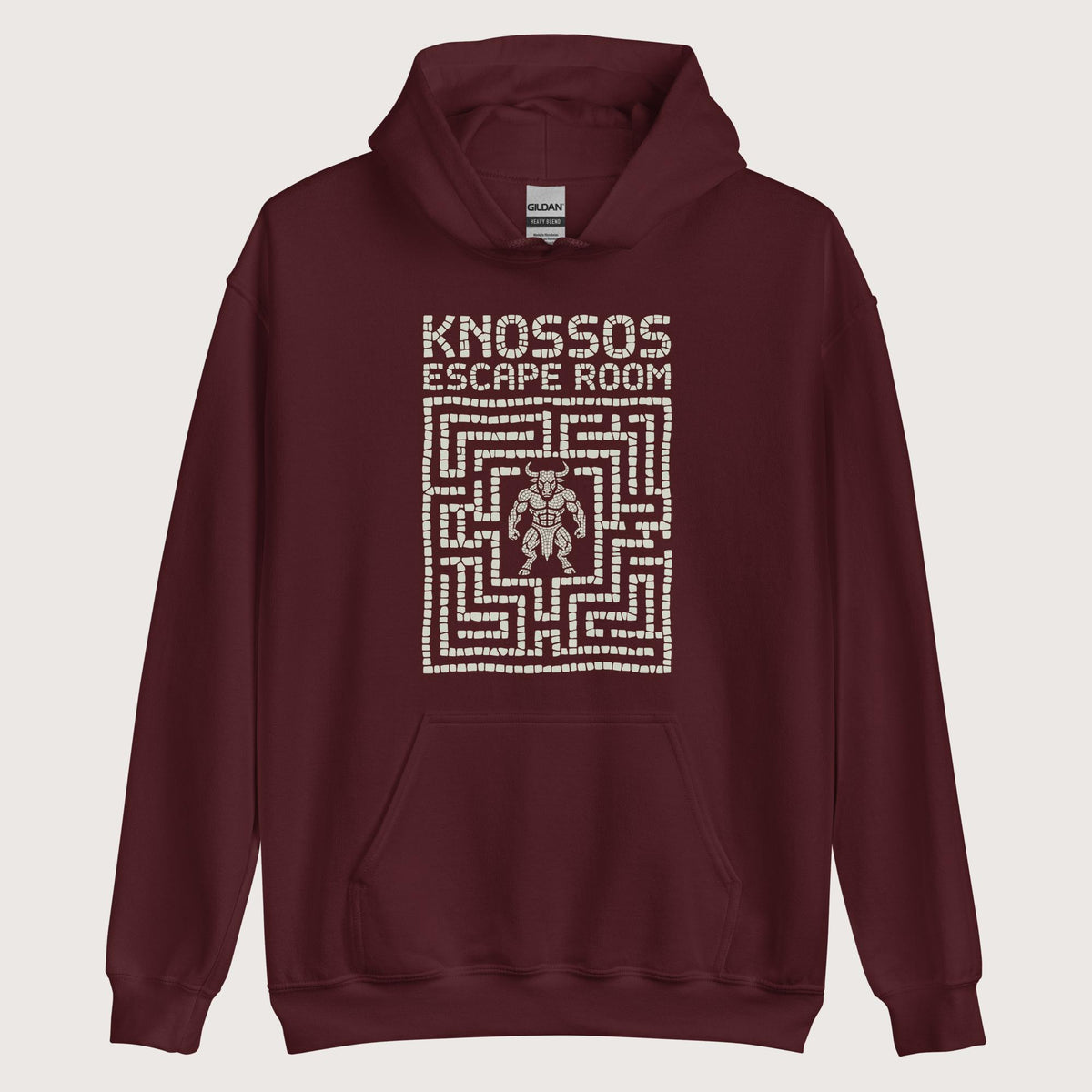 Maroon Knossos Escape Room Hoodie - history buff gift by HistoHead