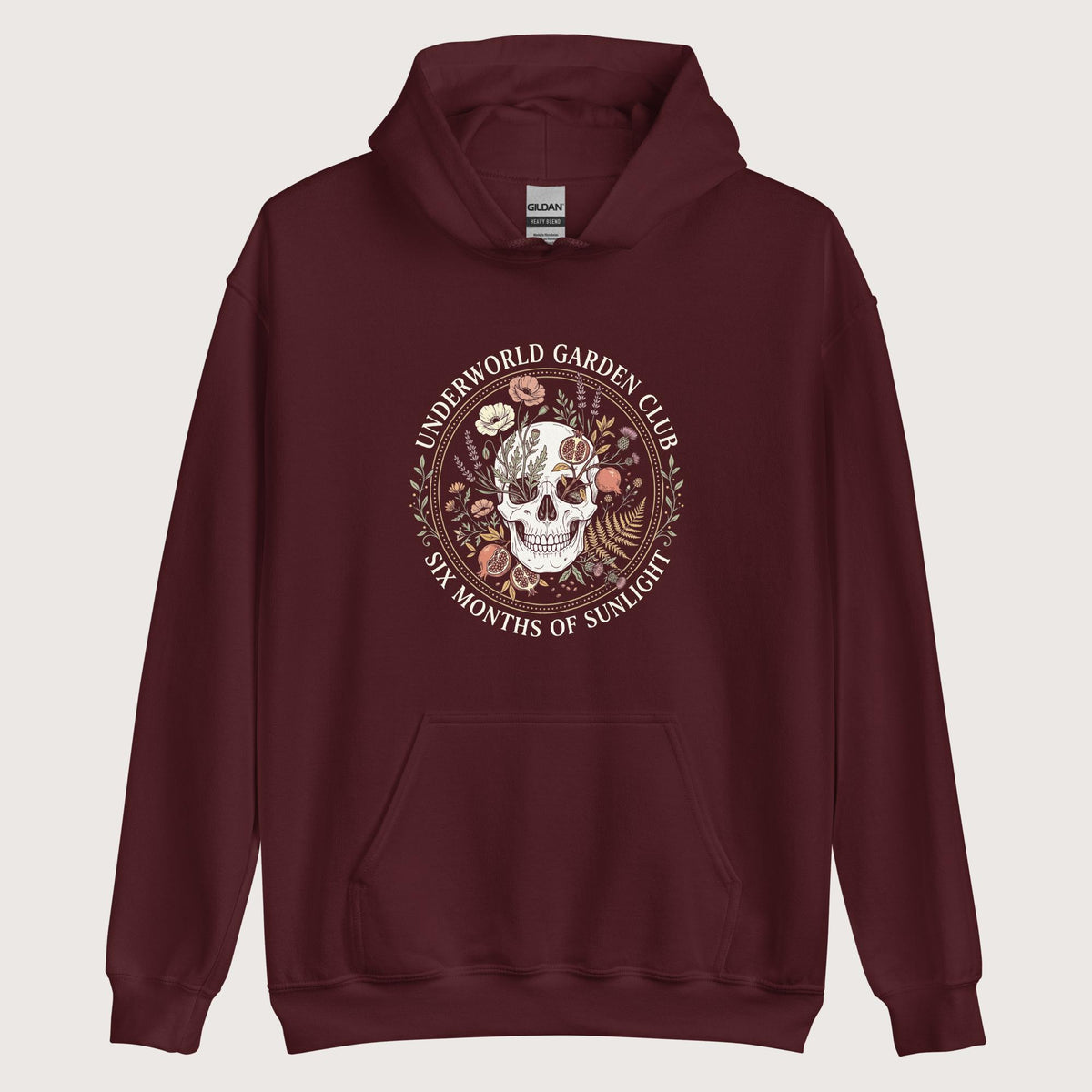 Maroon Persephone Underworld Garden Club Hoodie - history buff gift by HistoHead