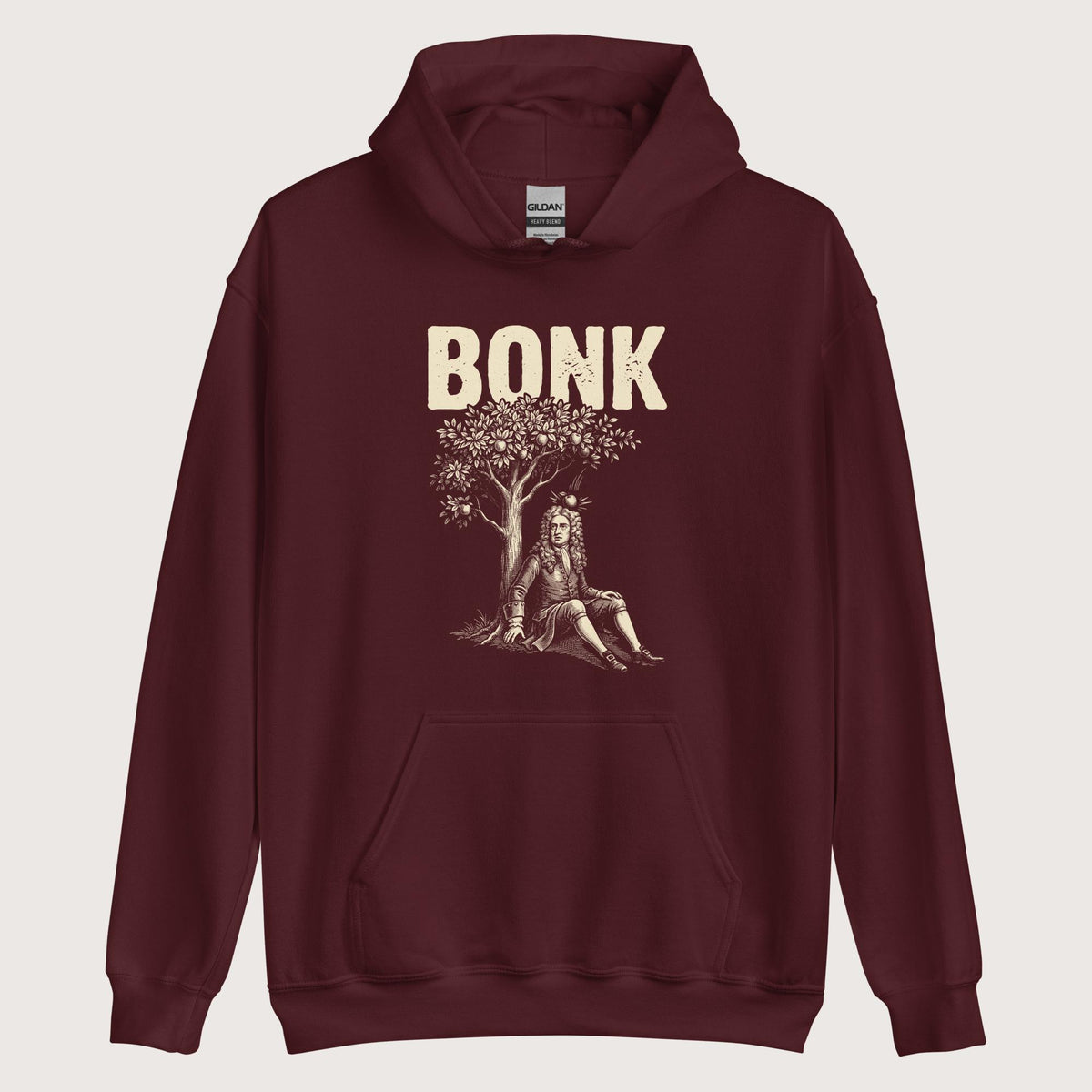 Maroon Newton Bonk Hoodie - history buff gift by HistoHead