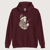 Maroon Genghis Khan Blowing Wishes Hoodie - history buff gift by HistoHead