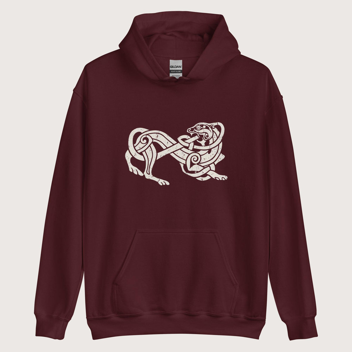 Maroon Norse Lion Hoodie - history buff gift by HistoHead