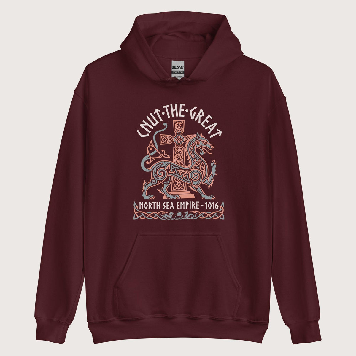 Maroon Cnut the Great Hoodie - history buff gift by HistoHead