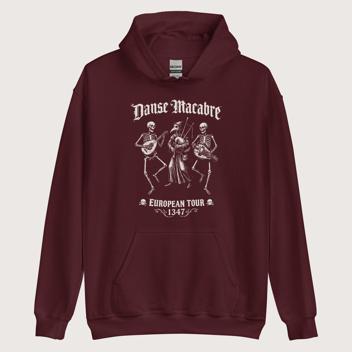 Maroon Danse Macabre European Tour Hoodie - history buff gift by HistoHead