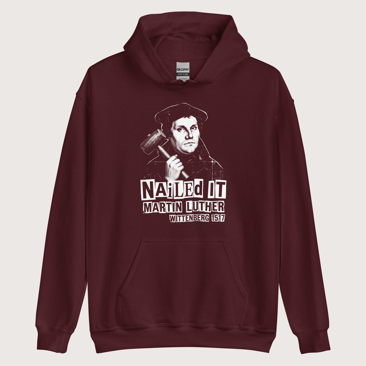 Maroon Nailed It Hoodie - history buff gift by HistoHead