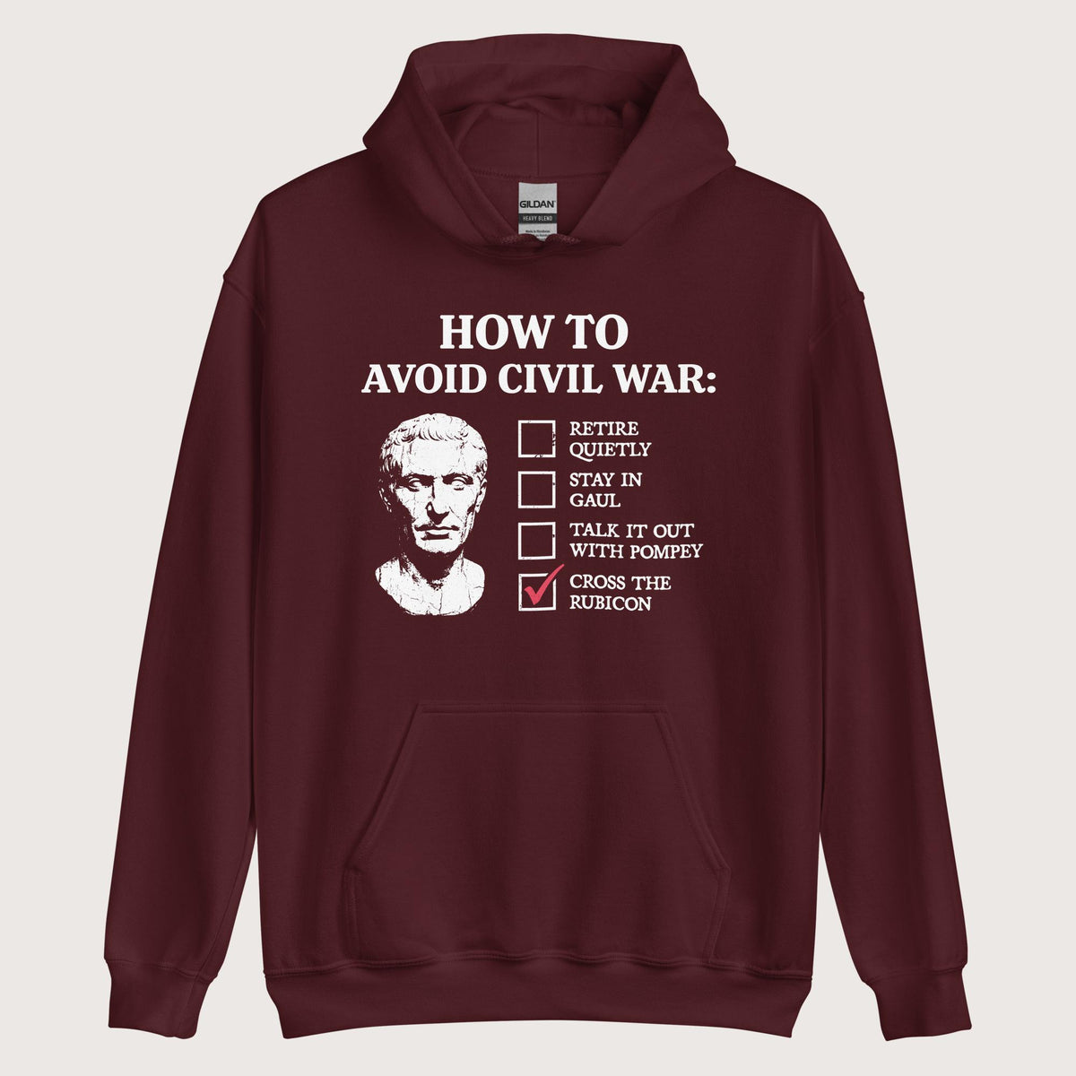 Maroon Caesar's Peace Plan Hoodie - history buff gift by HistoHead
