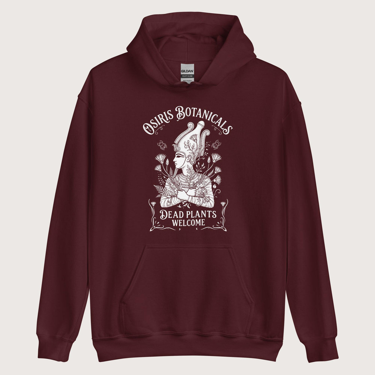 Maroon Osiris Botanicals Hoodie - history buff gift by HistoHead