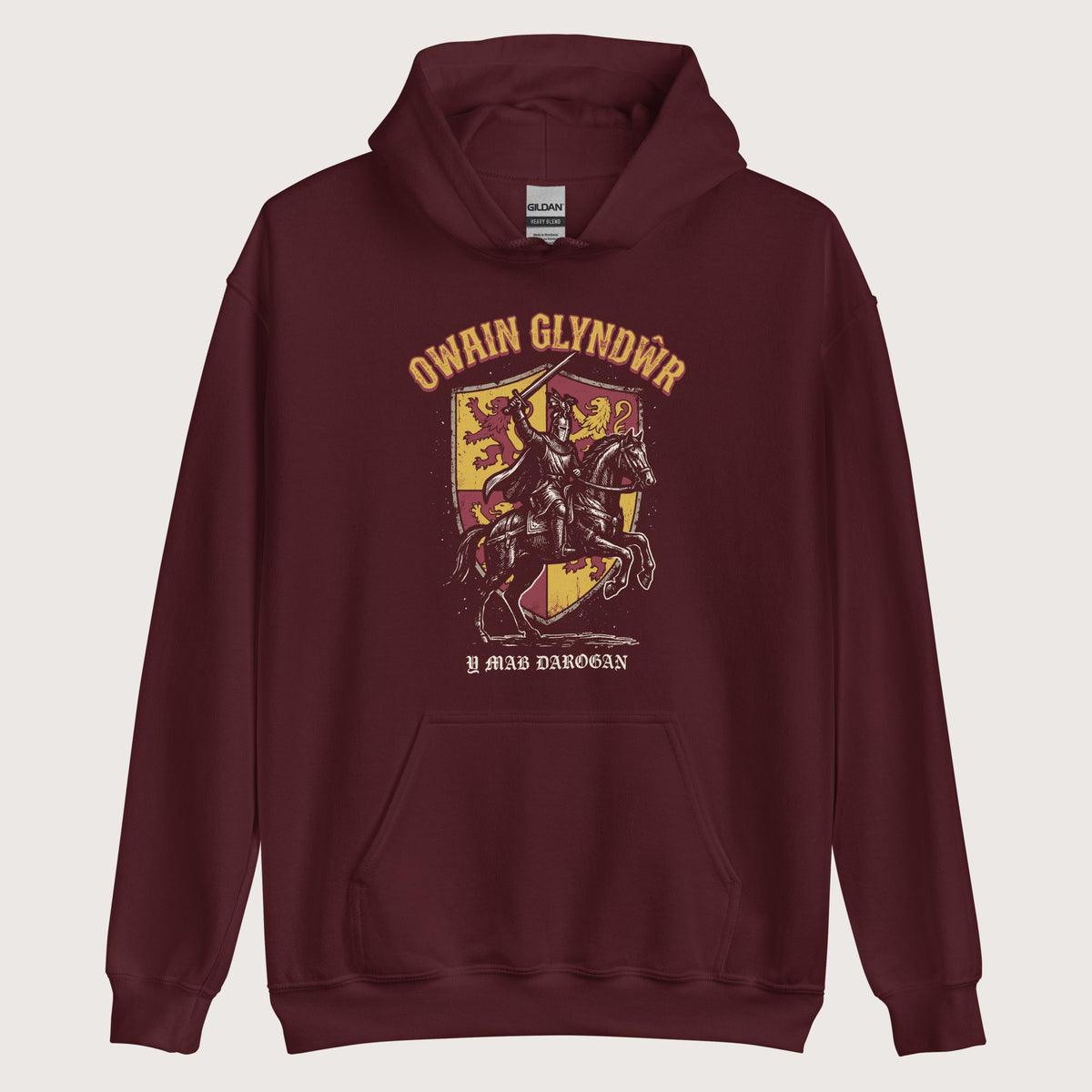 Maroon Owain Glyndwr Hoodie - history buff gift by HistoHead