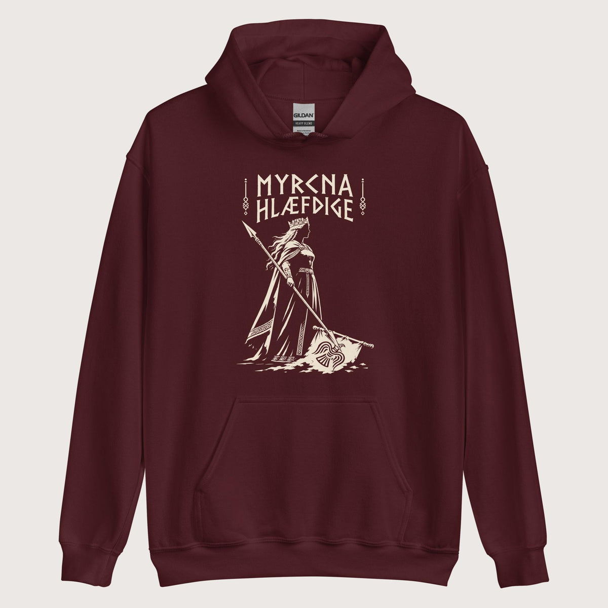Maroon Æthelflæd Myrcna Hlæfdige Hoodie - history buff gift by HistoHead