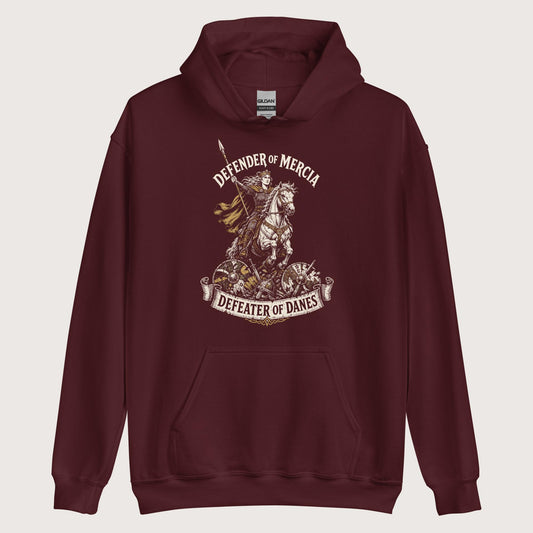 Maroon Æthelflæd Defender of Mercia Hoodie - history buff gift by HistoHead