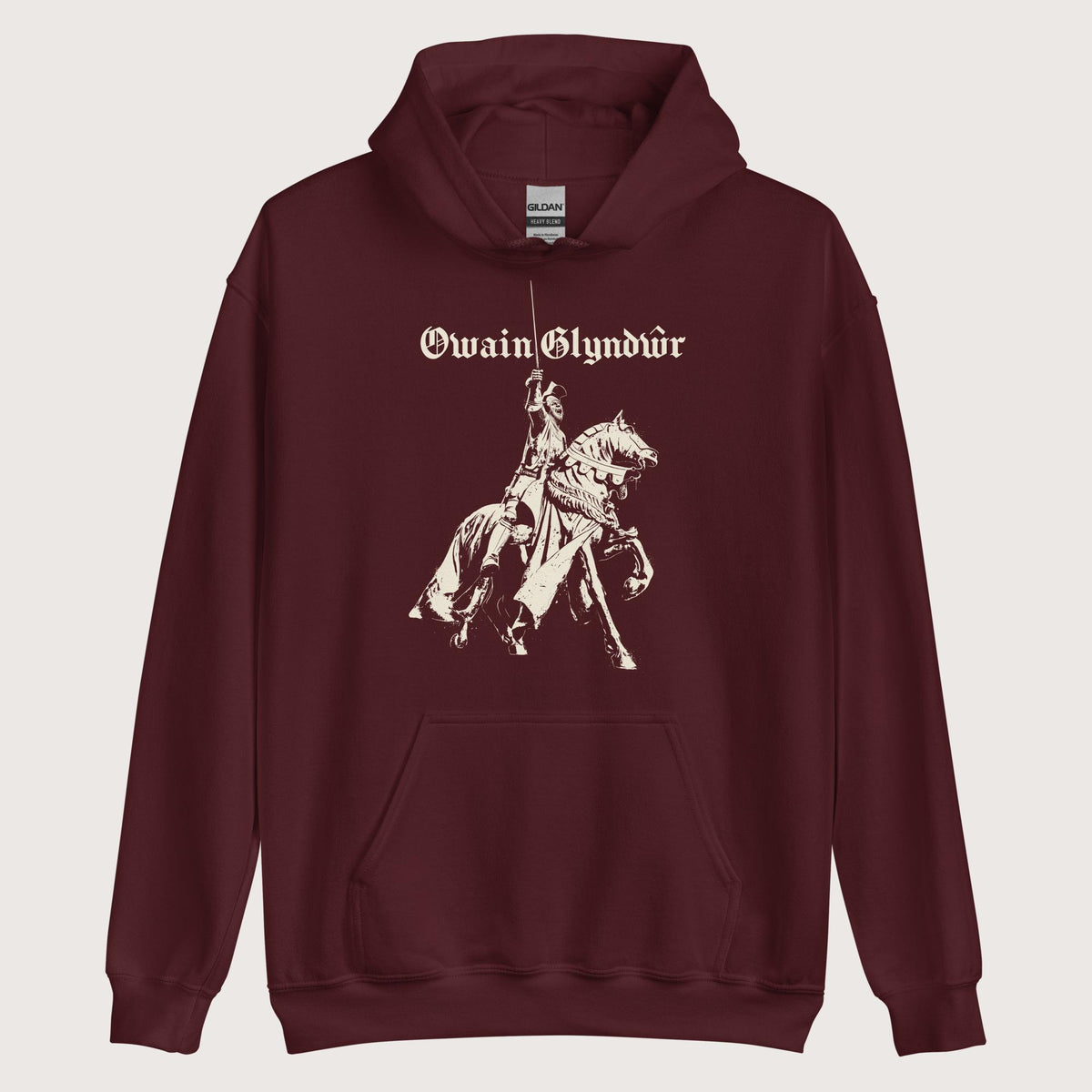 Maroon Owain Glyndŵr Statue Hoodie - history buff gift by HistoHead