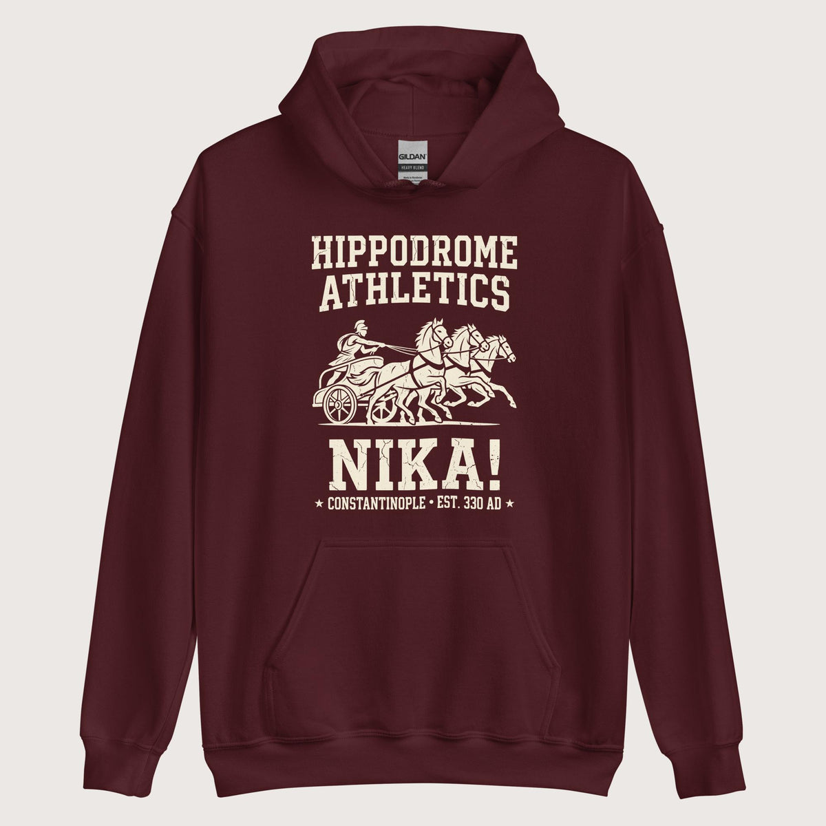 Maroon Hippodrome Athletics Hoodie - history buff gift by HistoHead
