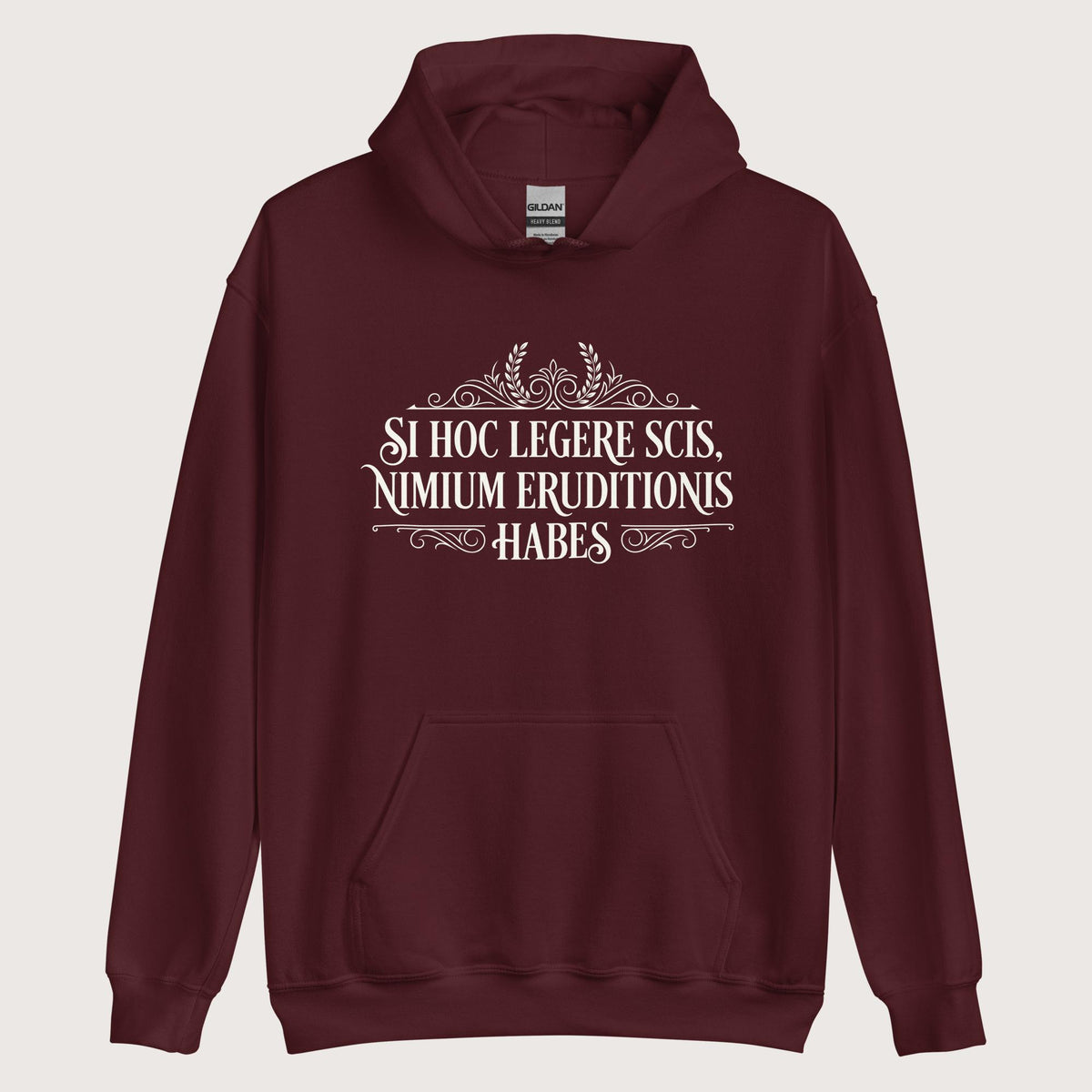 Maroon If You Can Read This You Have Too Much Education in Latin Hoodie - history buff gift by HistoHead