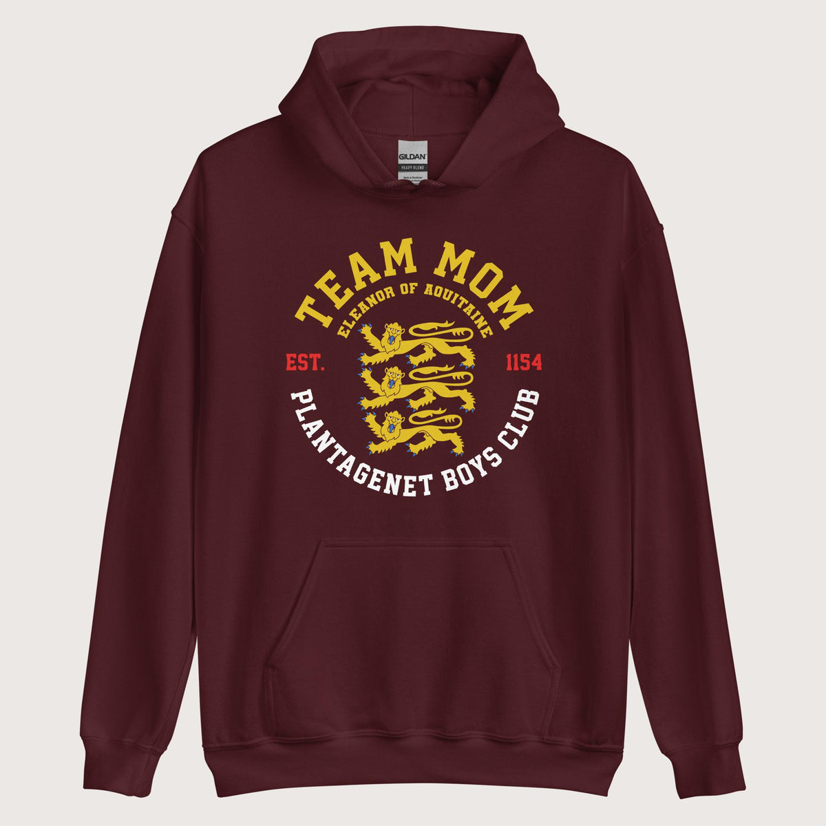 Maroon Team Mom Eleanor of Aquitaine Hoodie - history buff gift by HistoHead