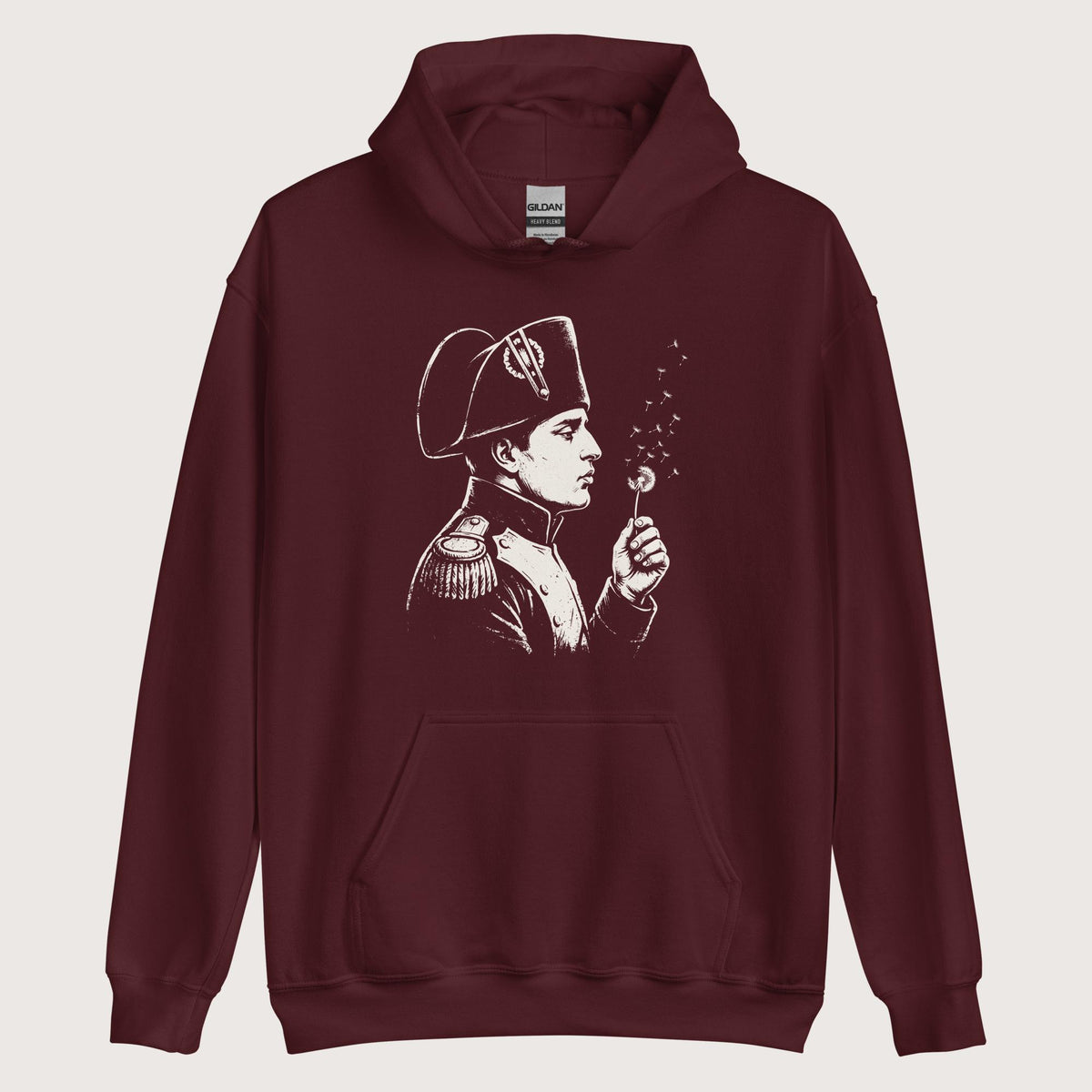 Maroon Napoleon Bonaparte Blowing Wishes Hoodie - history buff gift by HistoHead
