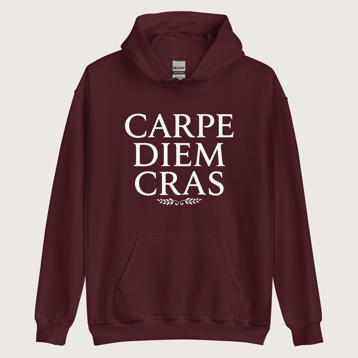 Maroon Seize the Day Tomorrow in Latin Hoodie - history buff gift by HistoHead