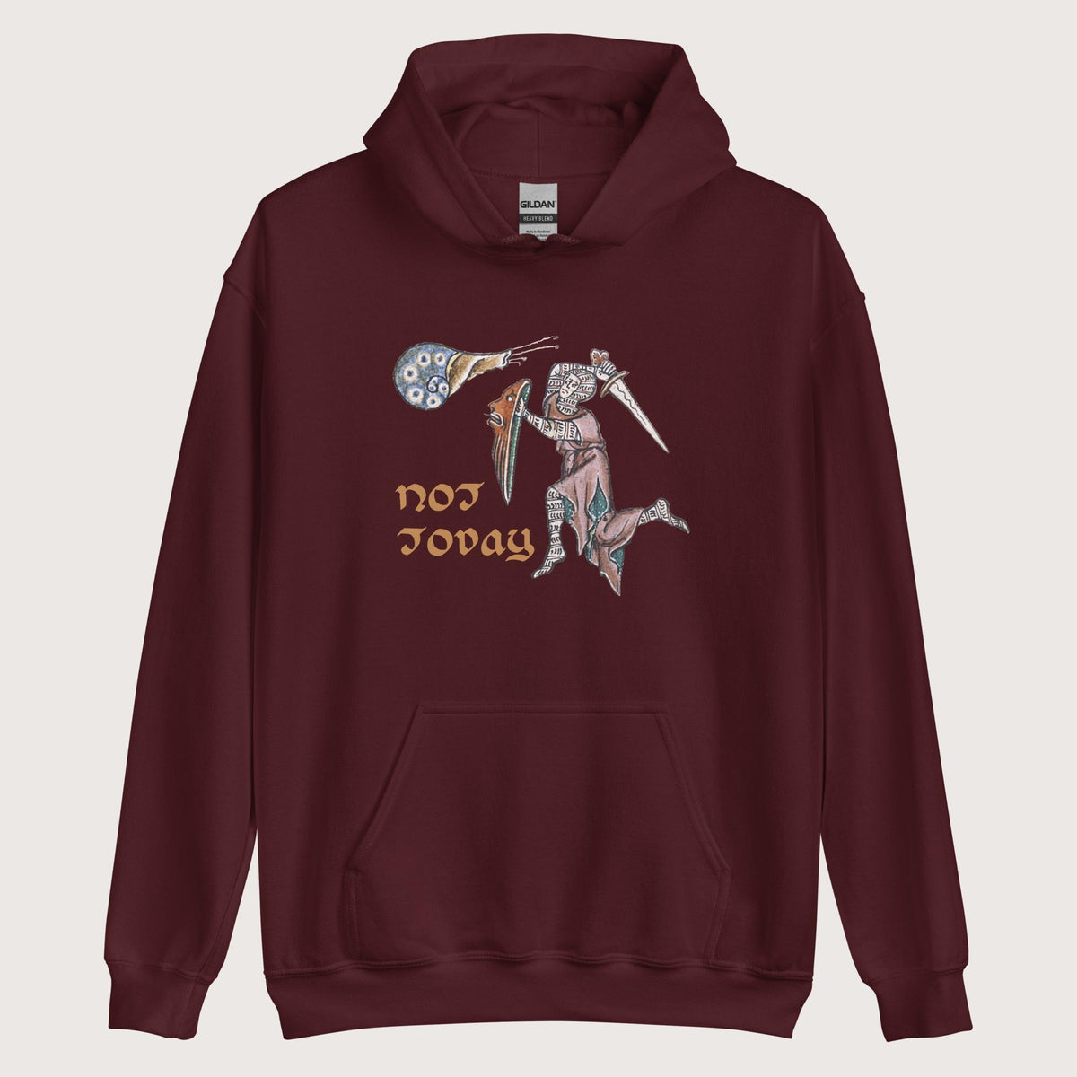 Maroon Not Today Snail Hoodie - history buff gift by HistoHead