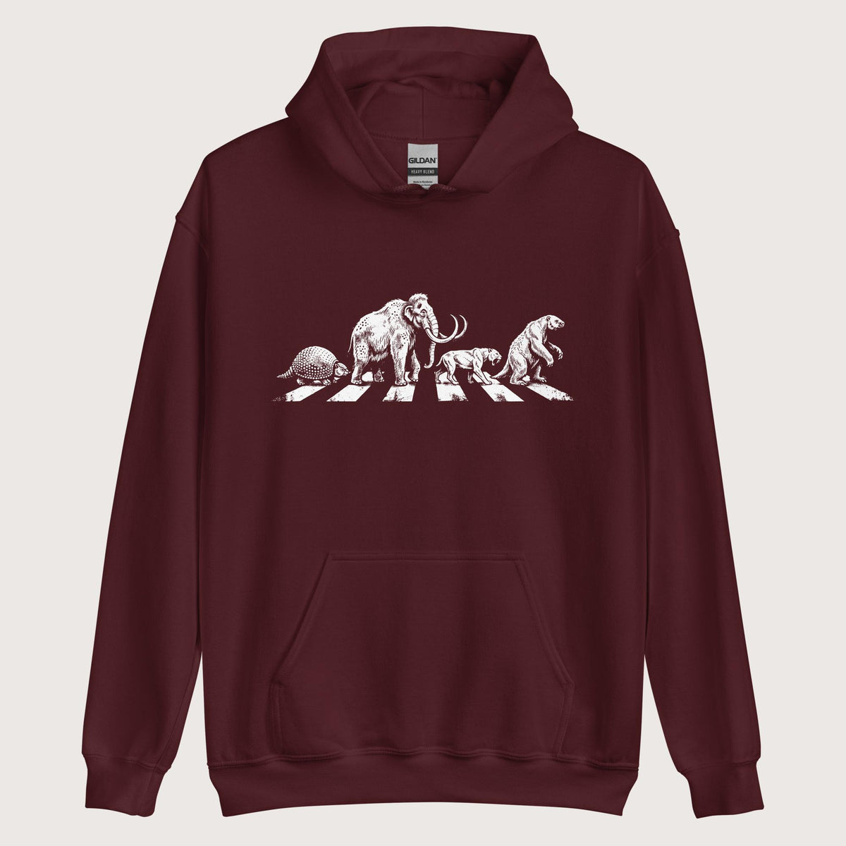 Maroon Pleistocene Road Hoodie - history buff gift by HistoHead