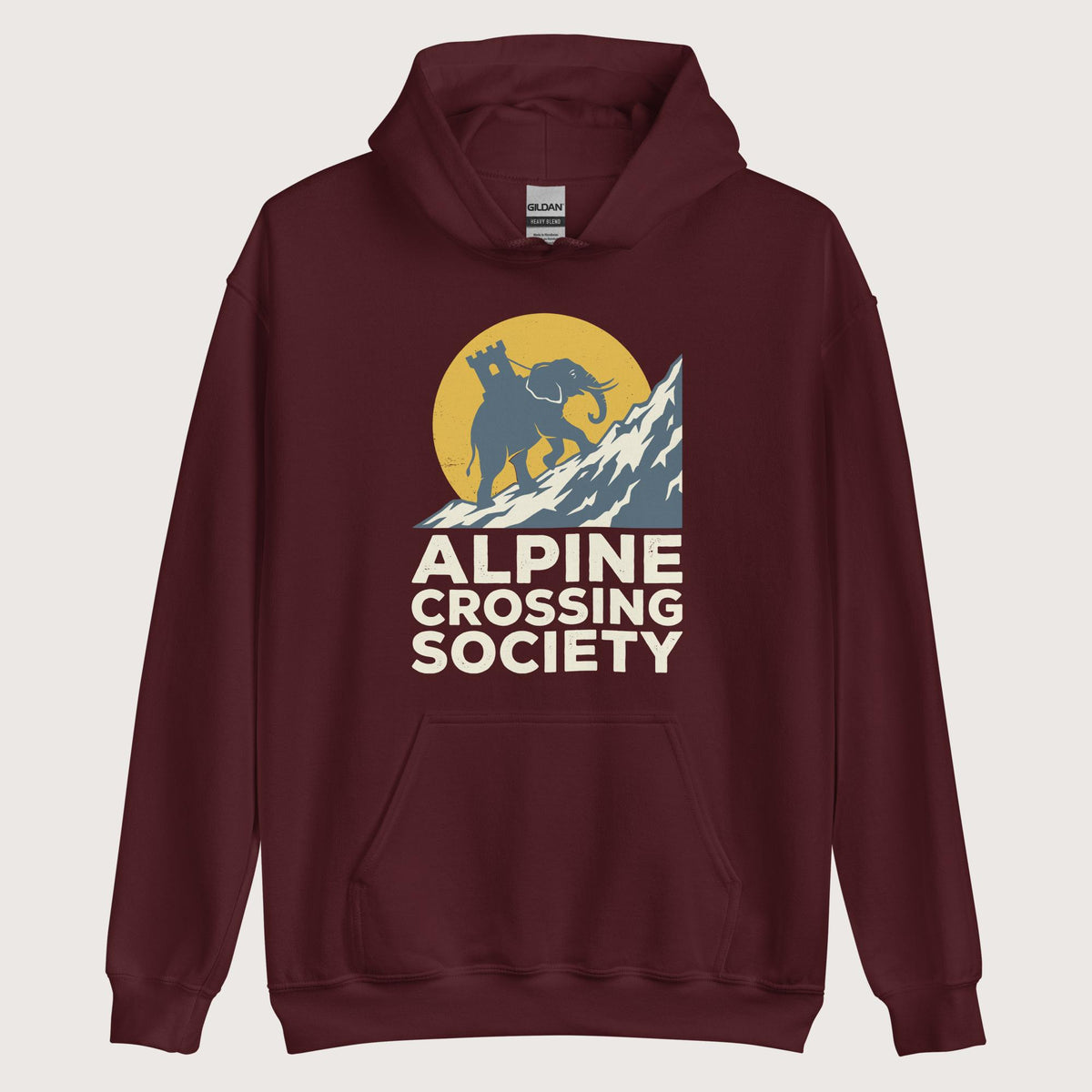 Maroon Alpine Crossing Society Hoodie - history buff gift by HistoHead
