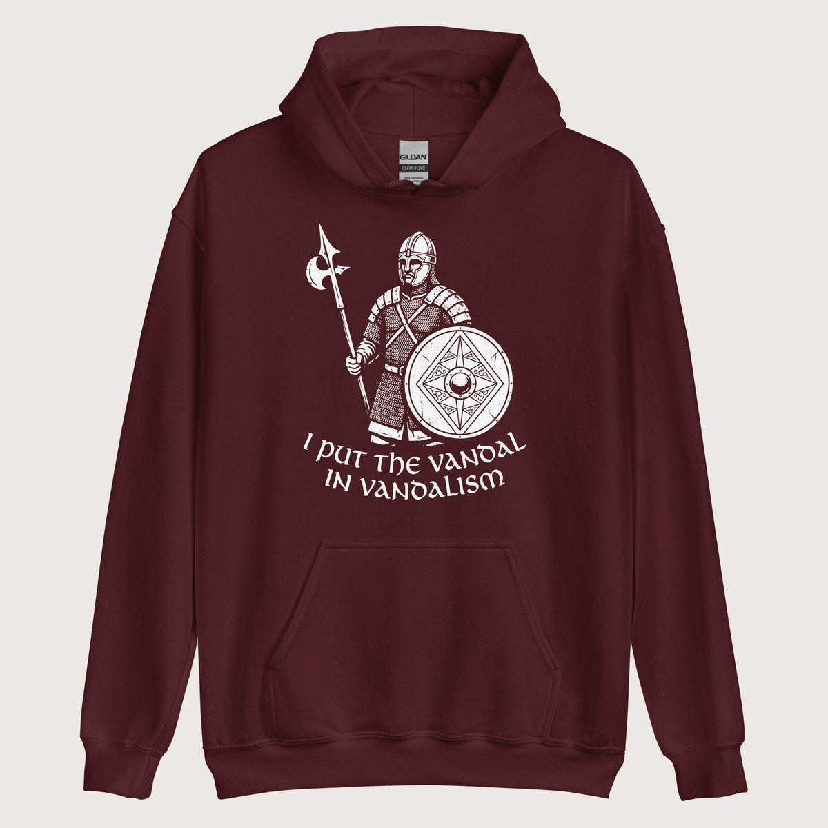 Maroon Vandal in Vandalism Hoodie - history buff gift by HistoHead