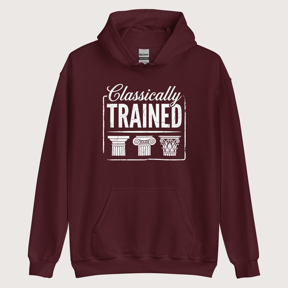 Maroon Classically Trained Hoodie - history buff gift by HistoHead