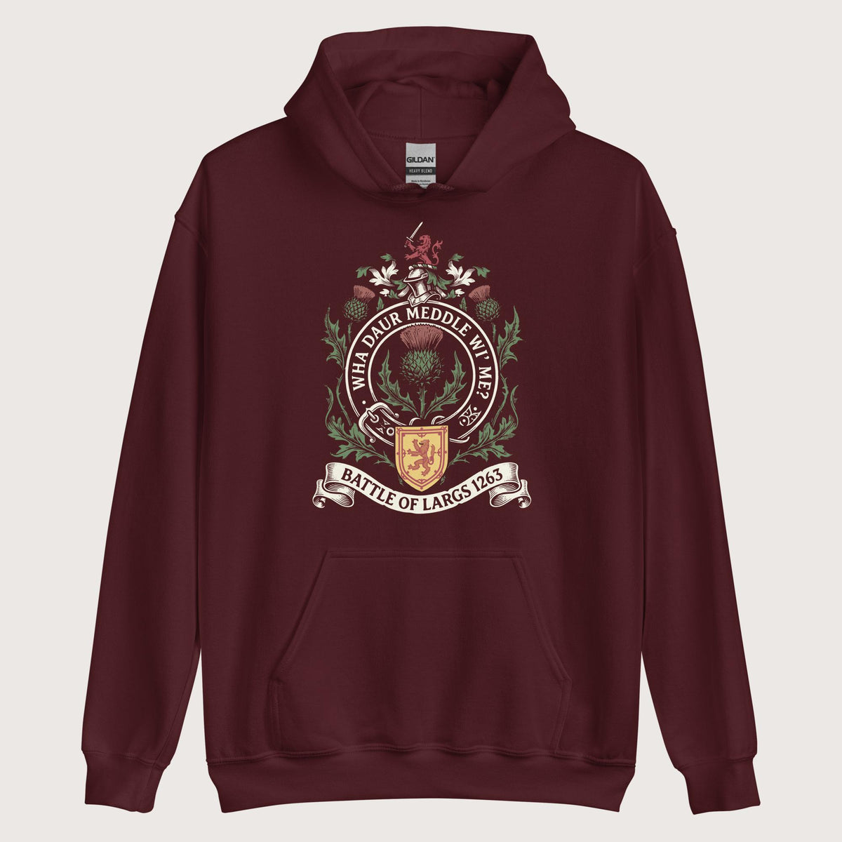 Maroon Scotland Battle of Largs 1263 Hoodie - history buff gift by HistoHead