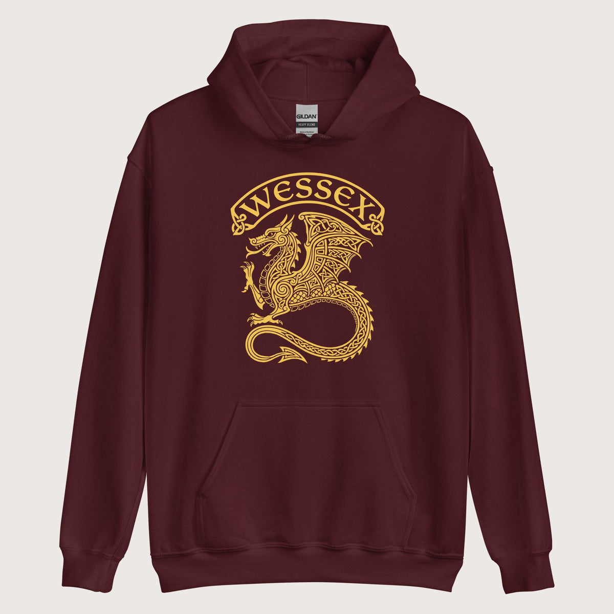 Maroon Wessex Dragon Hoodie - history buff gift by HistoHead