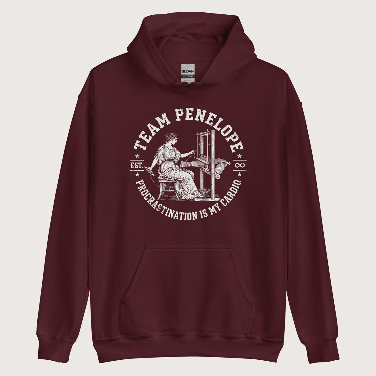 Maroon Team Penelope Procrastination Hoodie - history buff gift by HistoHead