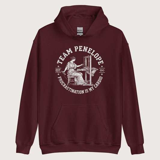 Maroon Team Penelope Procrastination Hoodie - history buff gift by HistoHead