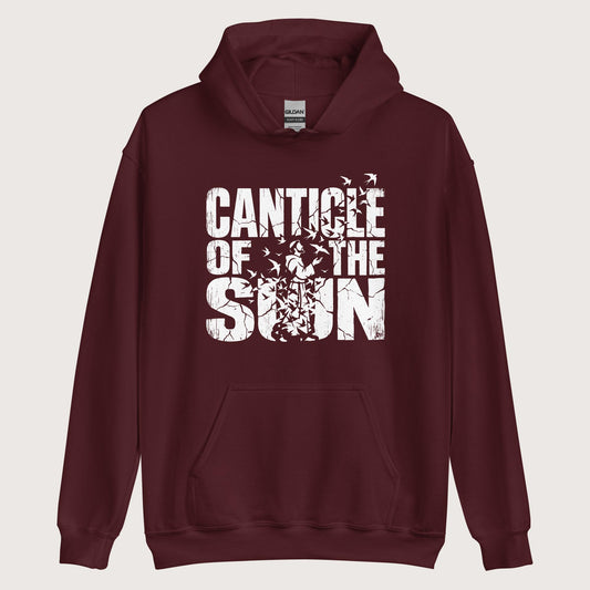 Maroon Canticle of the Sun Saint Francis of Assisi Birds Hoodie - history buff gift by HistoHead