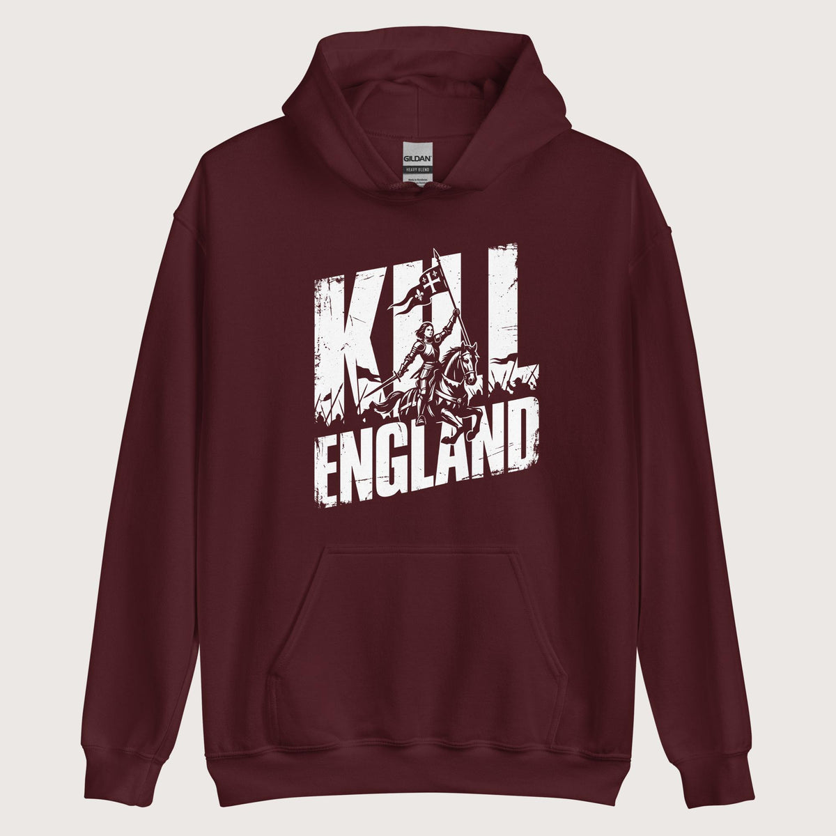 Maroon Joan of Arc Kill England Hoodie - history buff gift by HistoHead