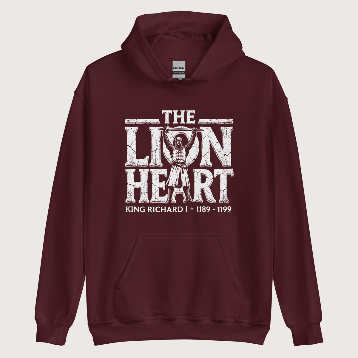 Maroon Richard the Lionheart Hoodie - history buff gift by HistoHead