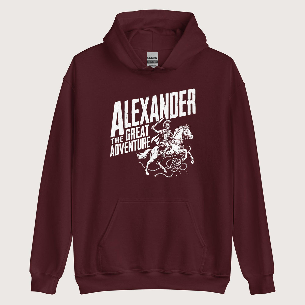 Maroon Alexander the Great Adventure Hoodie - history buff gift by HistoHead