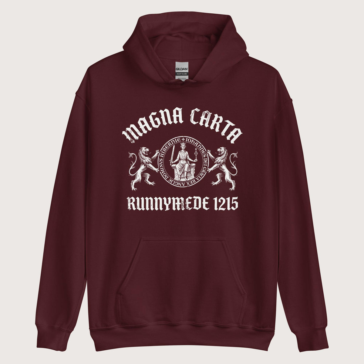 Maroon Magna Carta King John Seal Hoodie - history buff gift by HistoHead