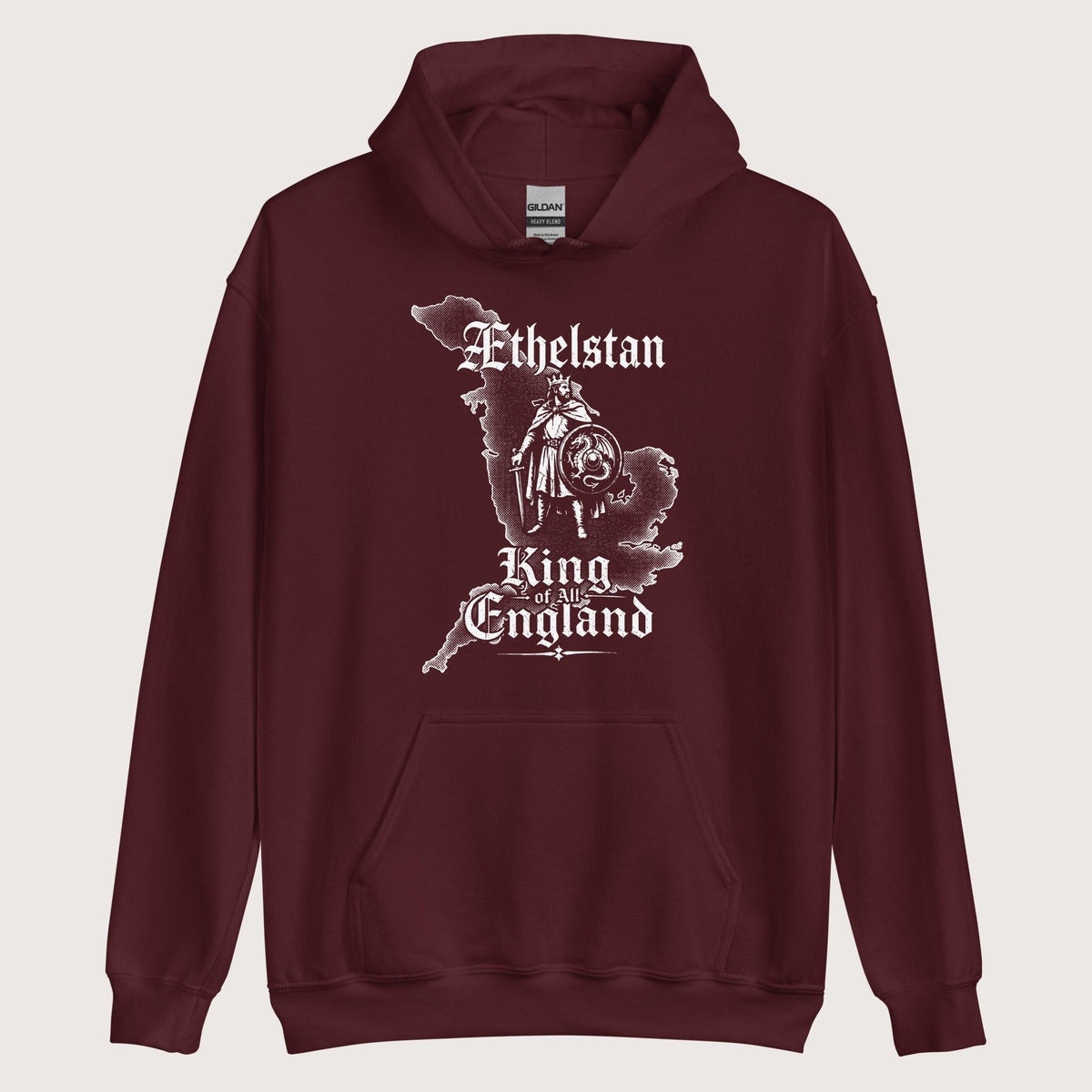 Maroon Æthelstan Territory Hoodie - history buff gift by HistoHead
