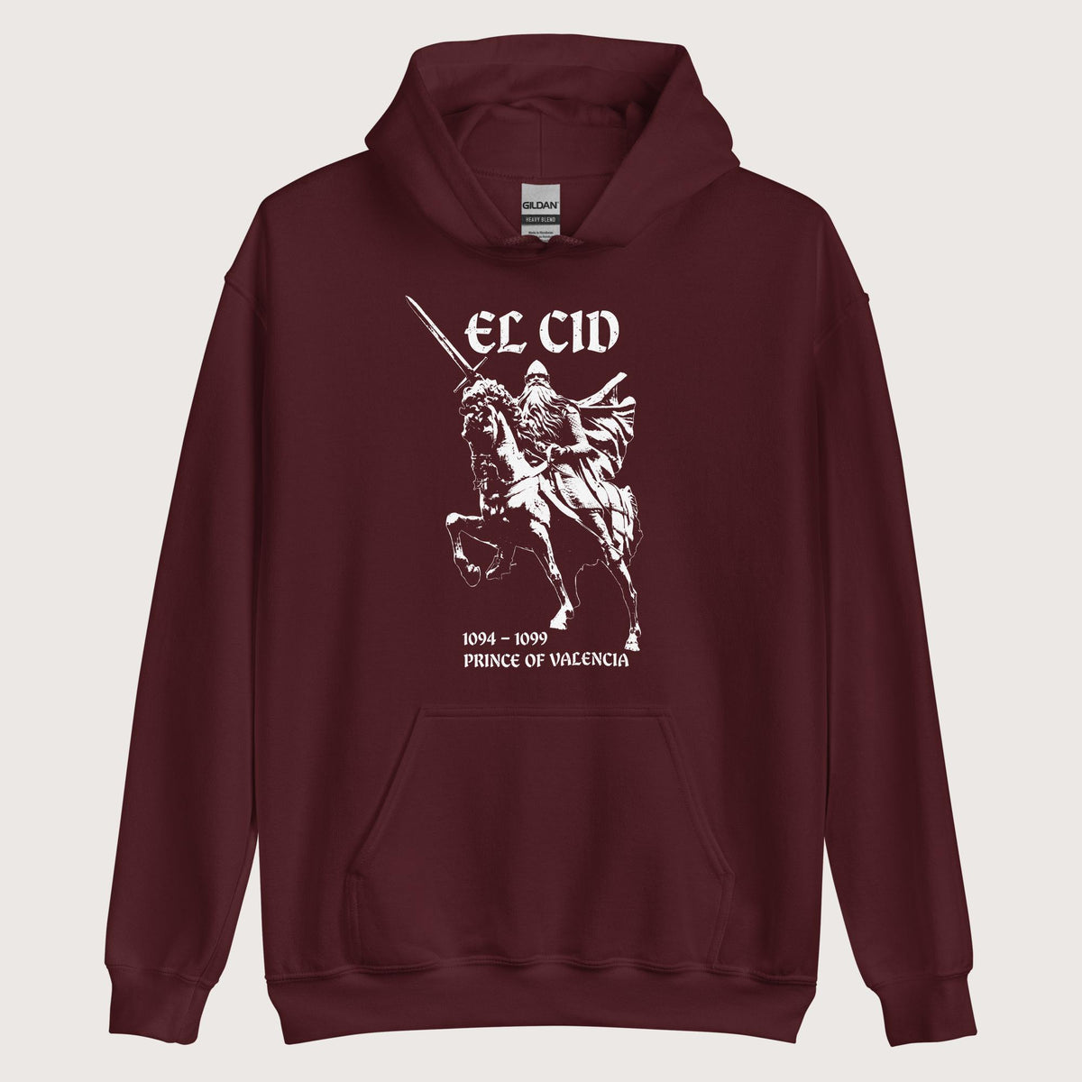 Maroon El Cid Prince of Valencia Hoodie - history buff gift by HistoHead