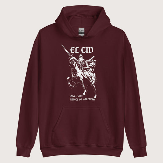 Maroon El Cid Prince of Valencia Hoodie - history buff gift by HistoHead