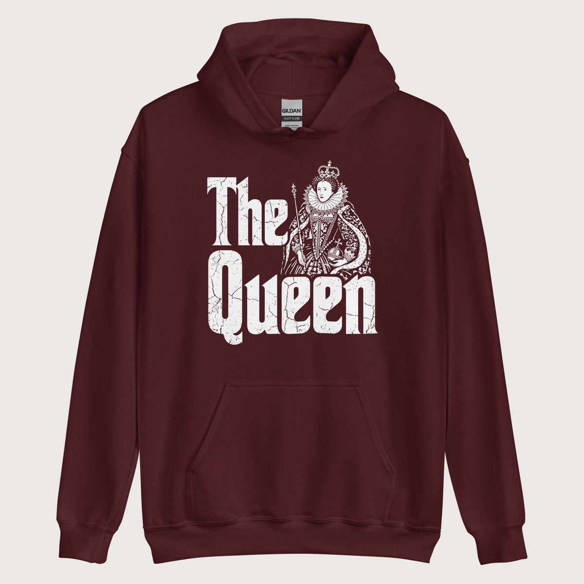 Maroon Queen Elizabeth I Hoodie - history buff gift by HistoHead