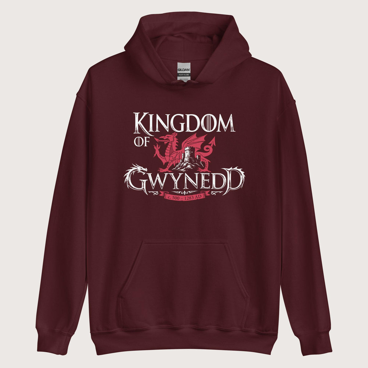 Maroon Kingdom of Gwynedd Hoodie - history buff gift by HistoHead