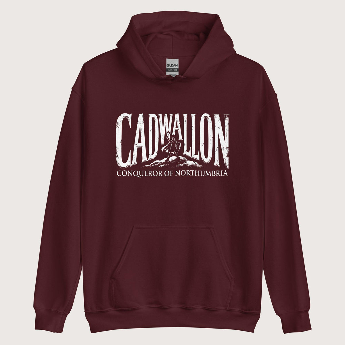Maroon Cadwallon Conqueror of Northumbria Hoodie - history buff gift by HistoHead
