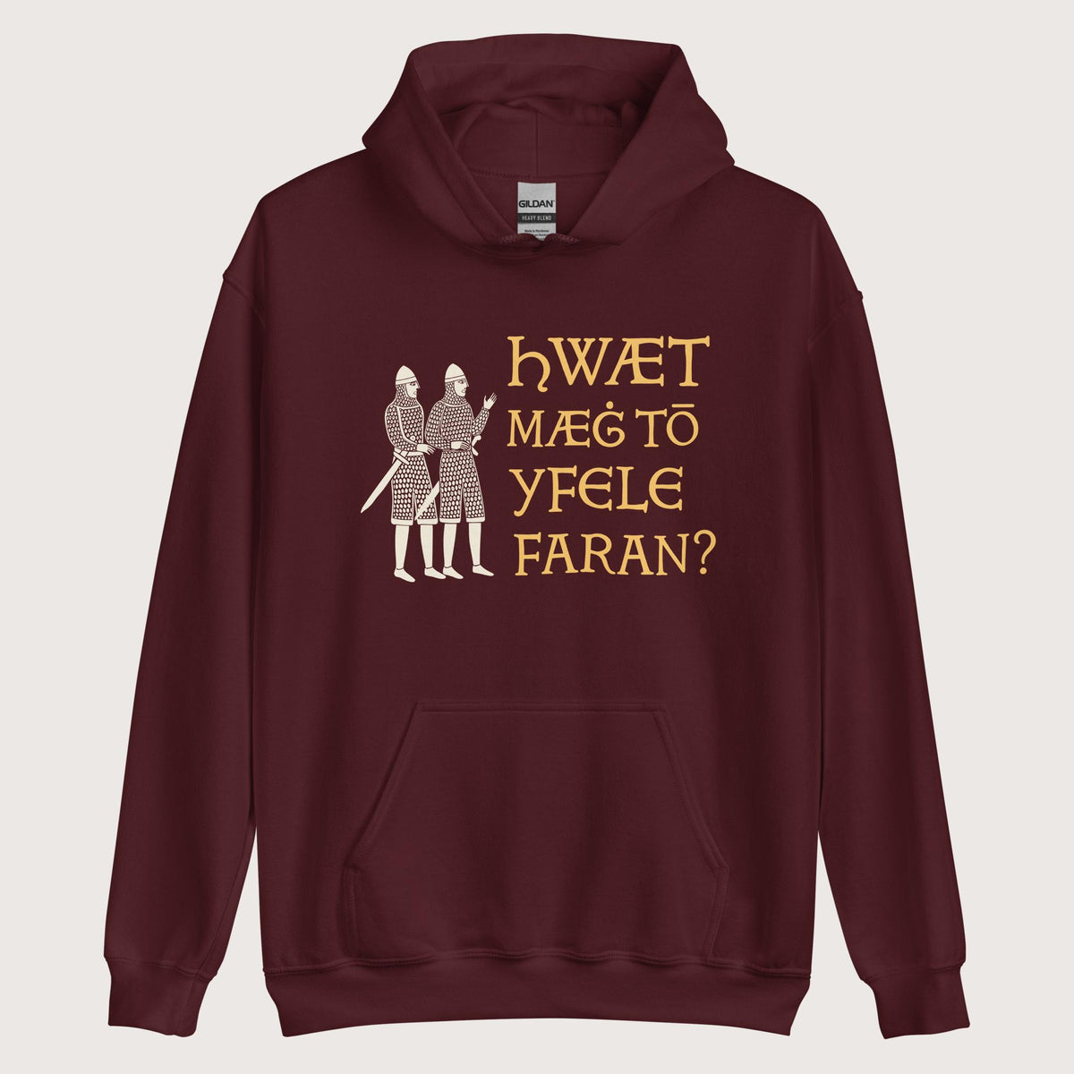 Maroon What Could Possibly Go Wrong in Old English Hoodie - history buff gift by HistoHead