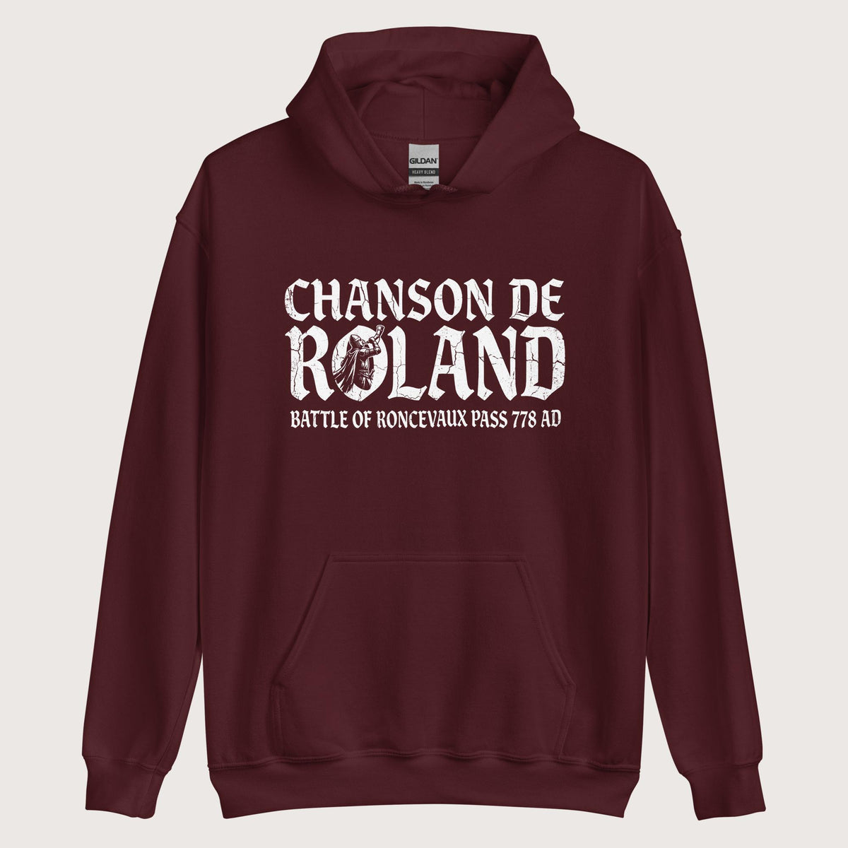 Maroon Chanson de Roland Battle of Roncevaux Hoodie - history buff gift by HistoHead