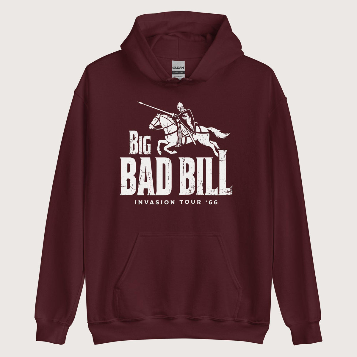 Maroon Big Bad Bill Invasion Tour Hoodie - history buff gift by HistoHead