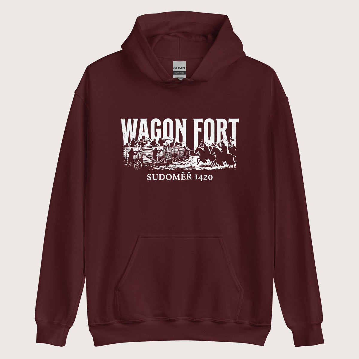 Maroon Wagon Fort Battle of Sudoměř Hoodie - history buff gift by HistoHead