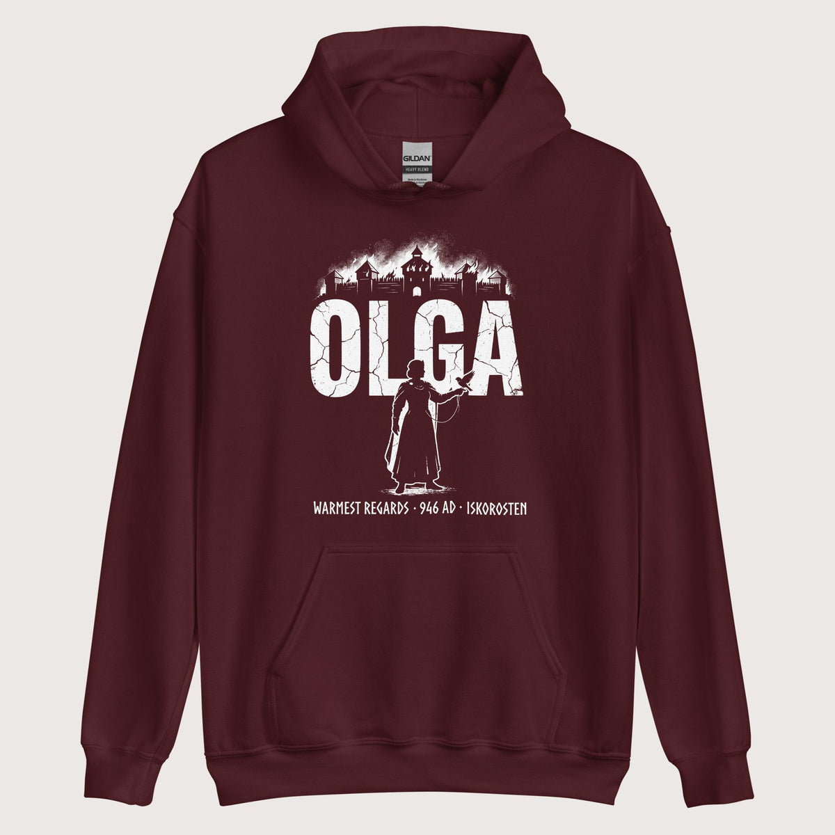 Maroon Olga of Kiev Warmest Regards Hoodie - history buff gift by HistoHead